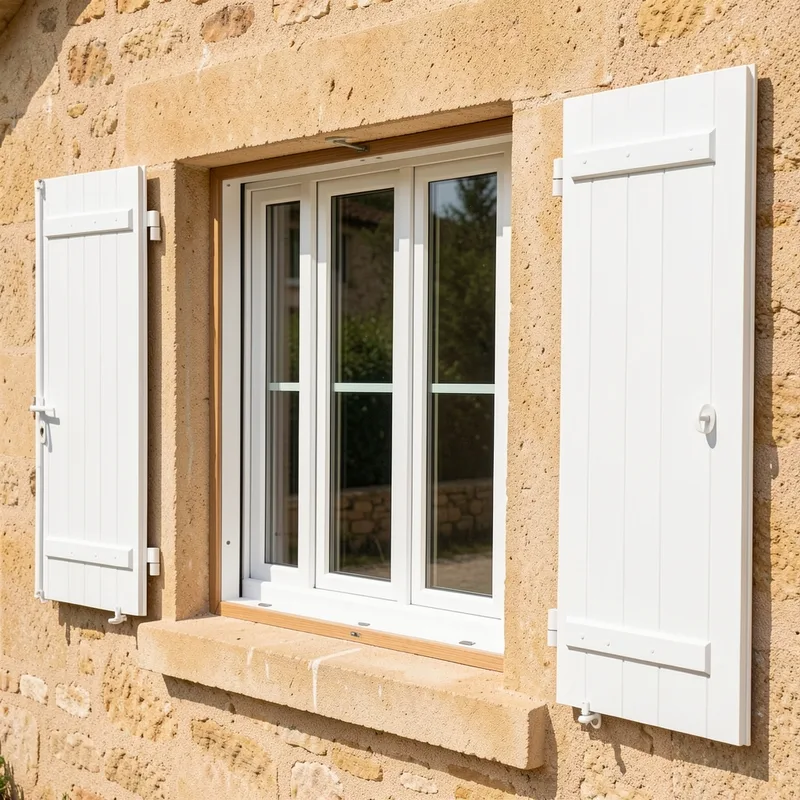 Fenêtre PVC blanche posée dans une maison en brique de Montauban
